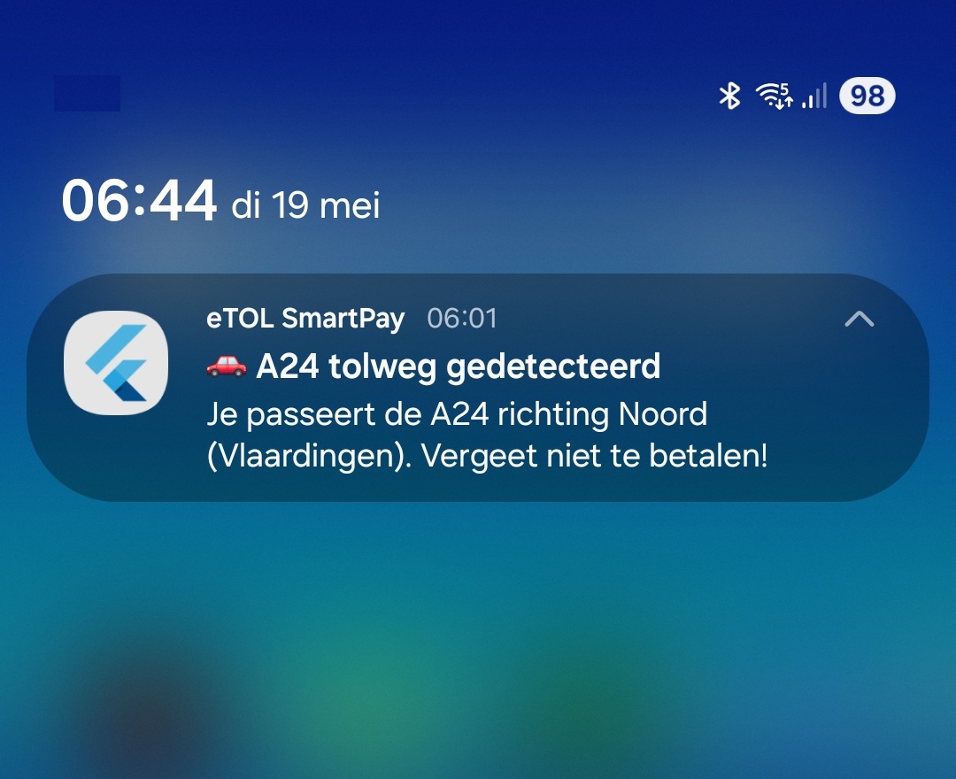 SmartPay GPS-notificatie